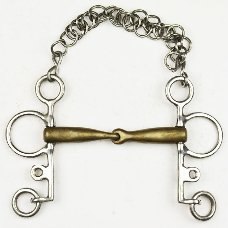 Bridão Pelham Inox Longo c/ Articulado em Latão