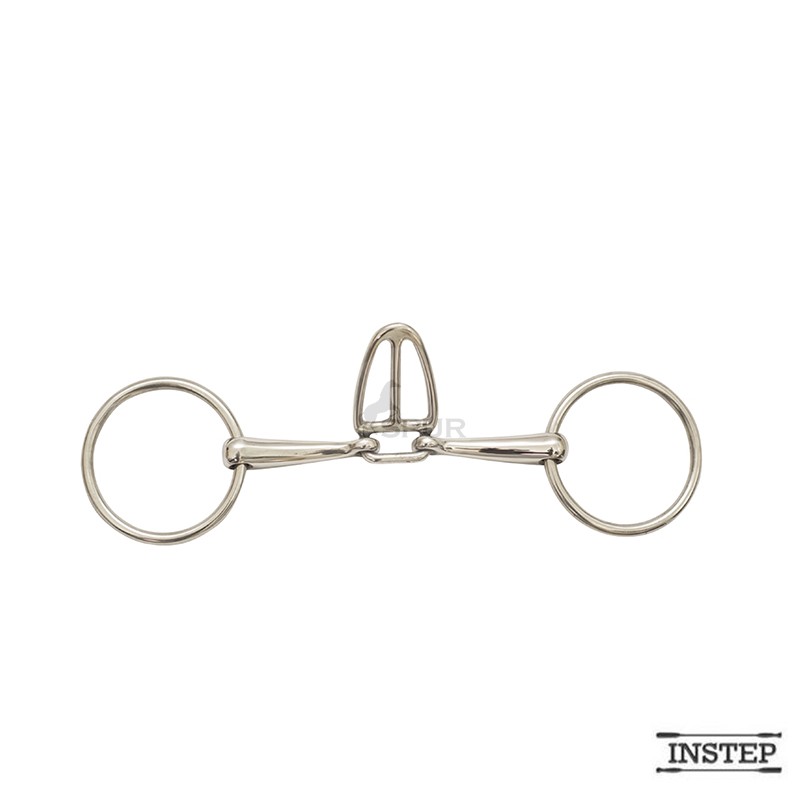 Bridão Argola inox com apoio de língua 13,5CM Instep