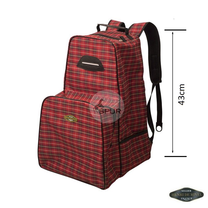 Mochila HDR KIDS Xadrez para Bota, Capacete e Chicote